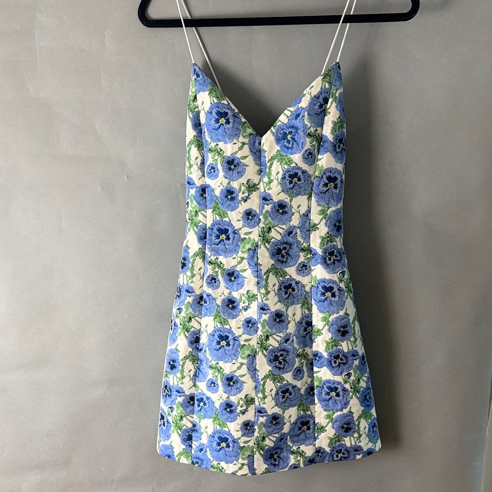 ALICE+OLIVIA  Floral Spaghetti Strap Dress
